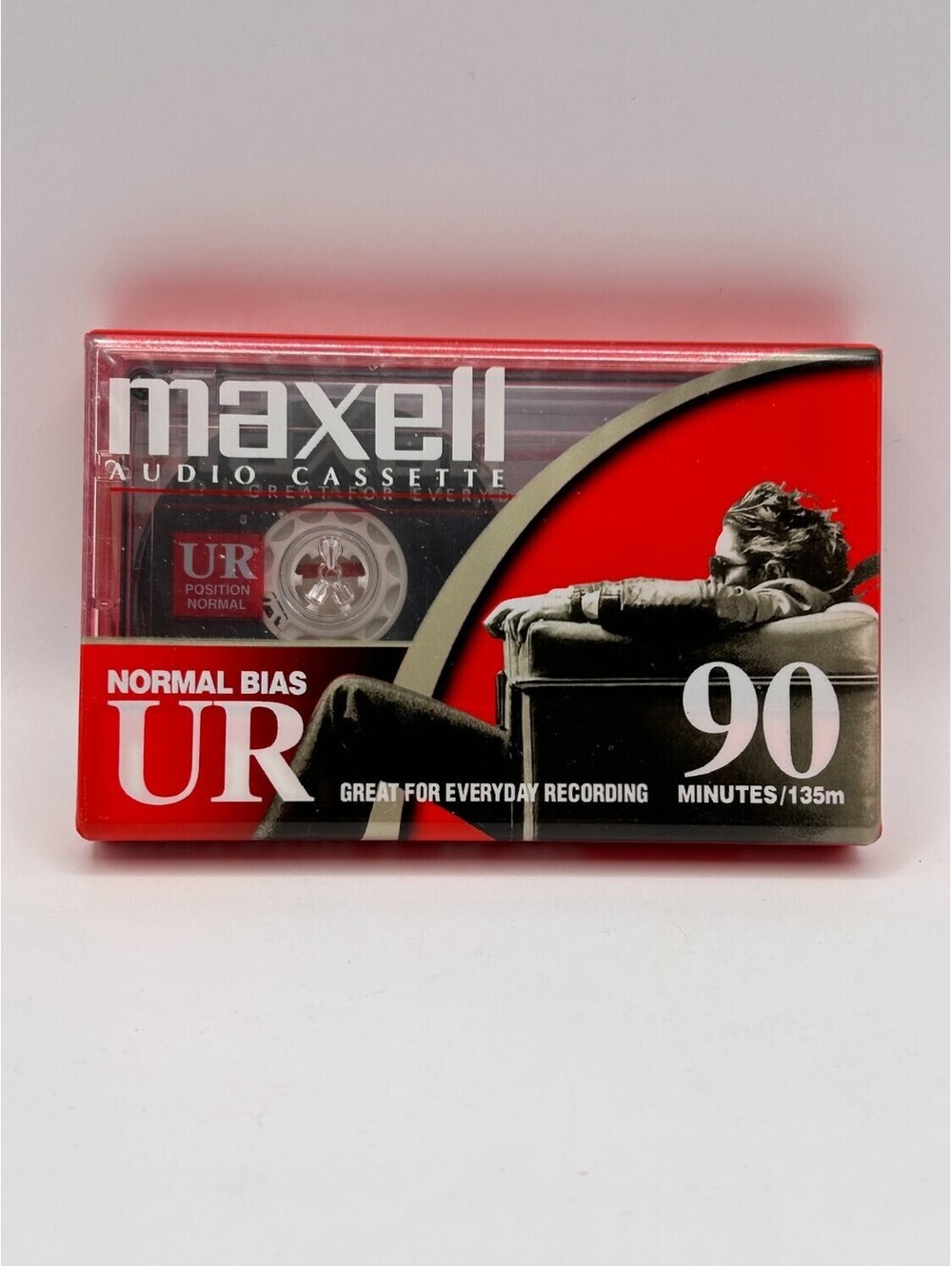 Maxell UR 90 Blank Audio Cassette Tape Normal Bias Type I 90 Min Sealed red